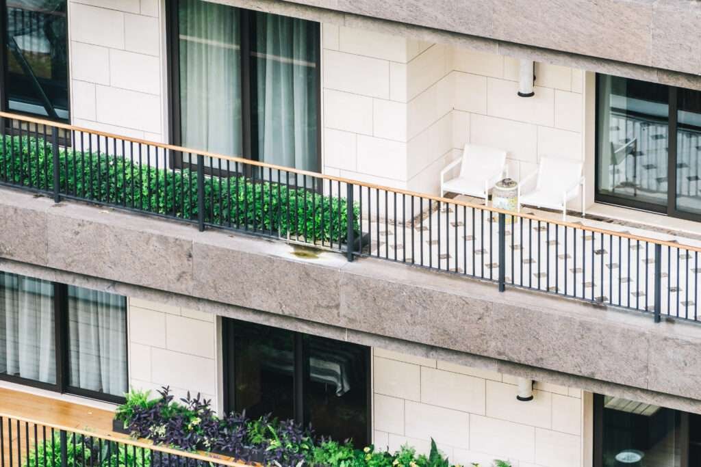Flats with balconies