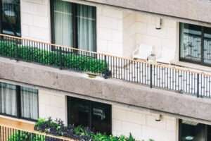 Flats with balconies