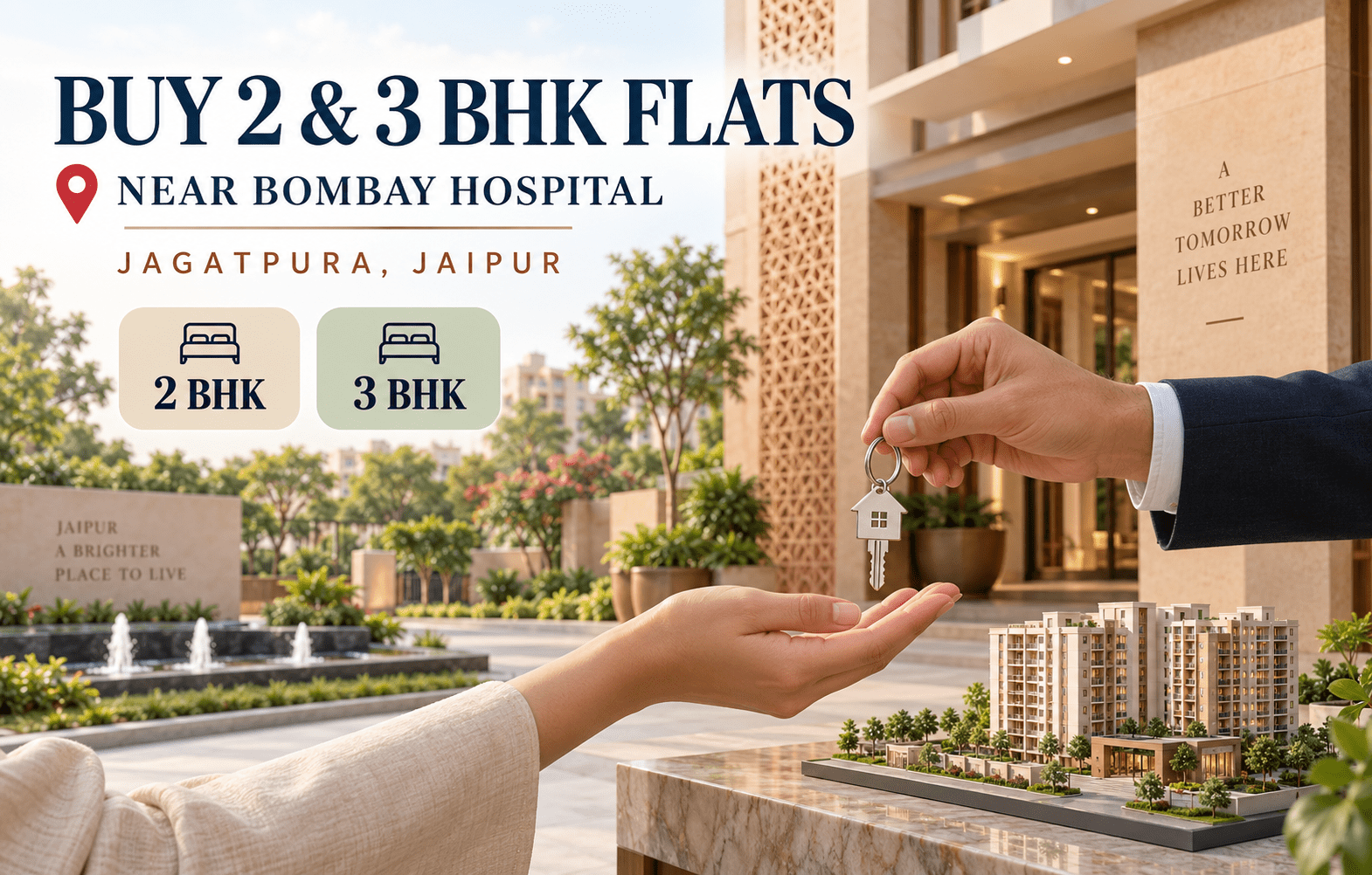 Buy 2 and 3 BHK Flat in Near Bombay Hospital Jagatpura, Jaipur